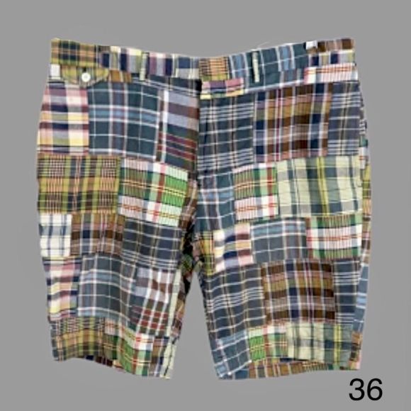 Polo by Ralph Lauren Mens Madras Flat Front Madras Shorts Size 36 - Picture 7 of 12